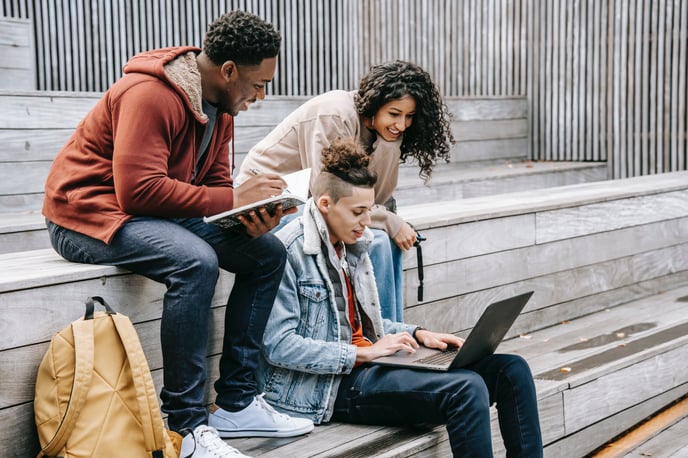 Young people applying for a property